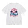 Men's Trend Classic T-Shirt Pink Sunset Ocean Scene with Salty Soul Graphic Tee