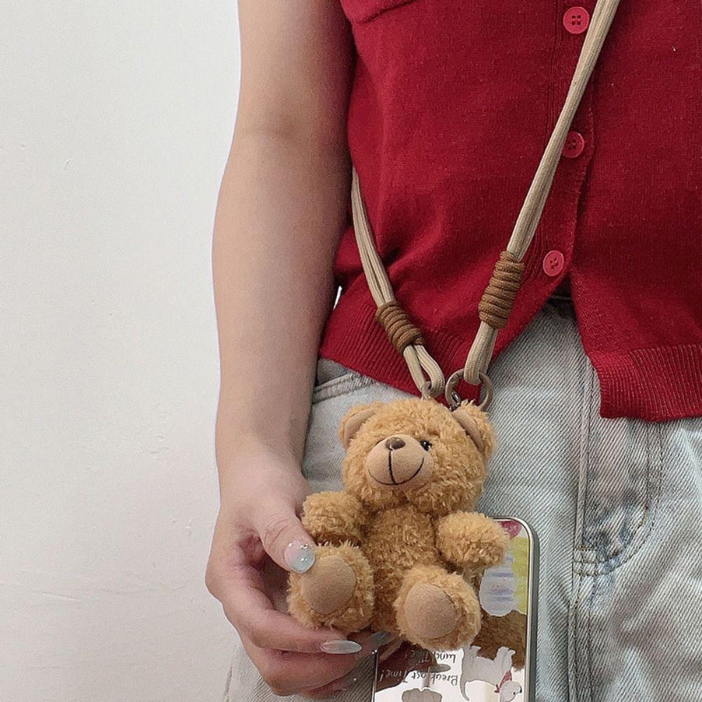 Plastic Bear Plush Phone Straps Anti-Lost. Crossbody Mobile Phone Lanyard Jewelry Gift