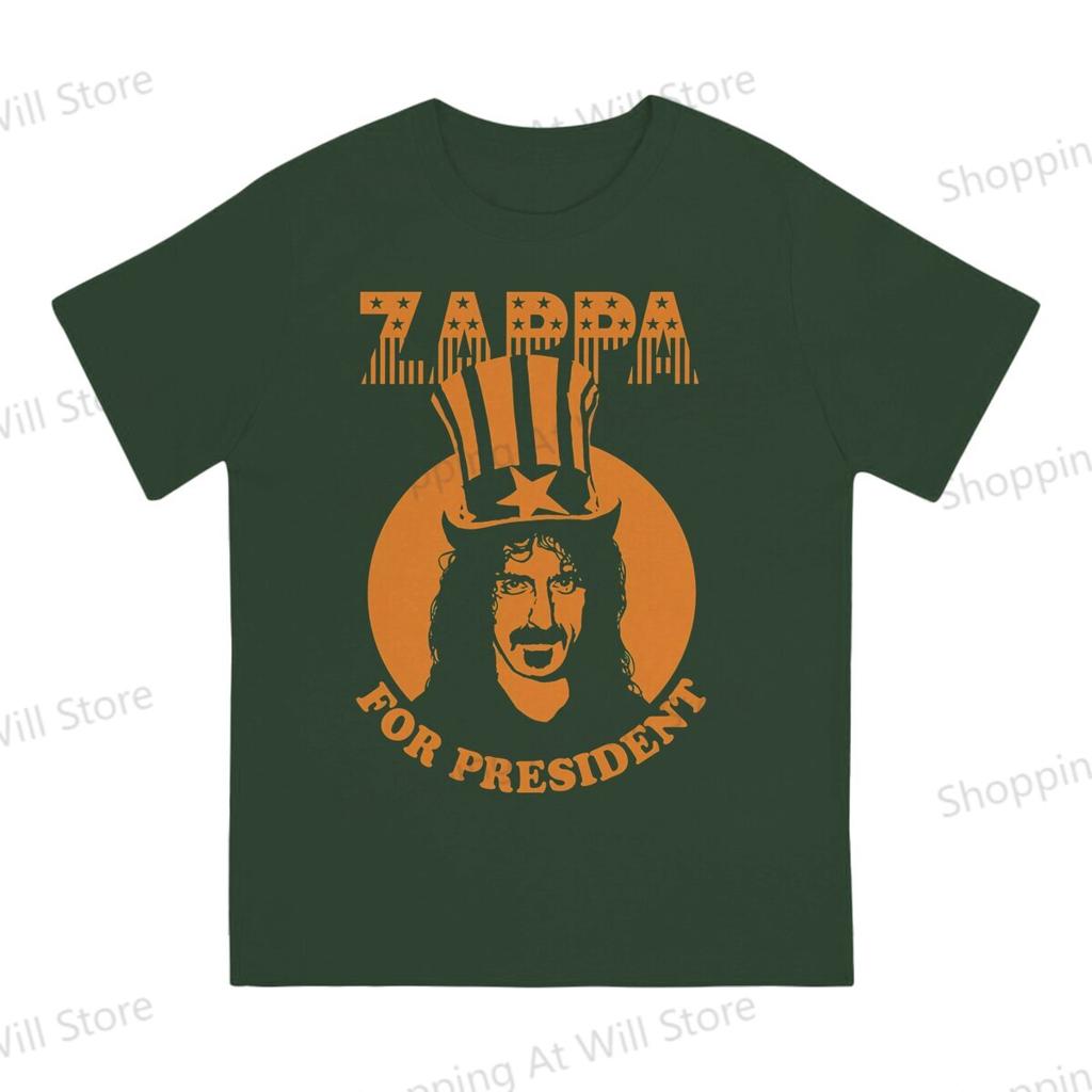 Tops Cotton Fun Fashion Frank Zappa Zappa For President Unisexs and Womens Tshirts Short sleeved fun print