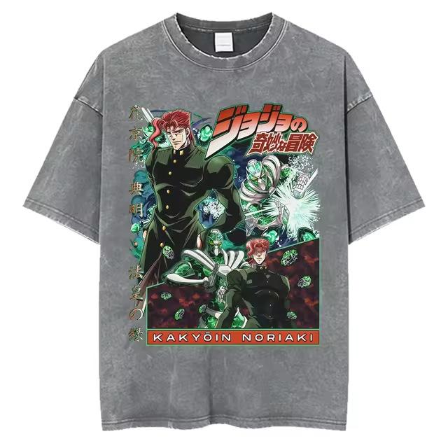 Adventure Bizarre Run Retro Steel Ball Anime Pickling Men'S And Women'S Clothing T-Shirt Comic T-Shirt Casual Short Sleeve Crew Neck