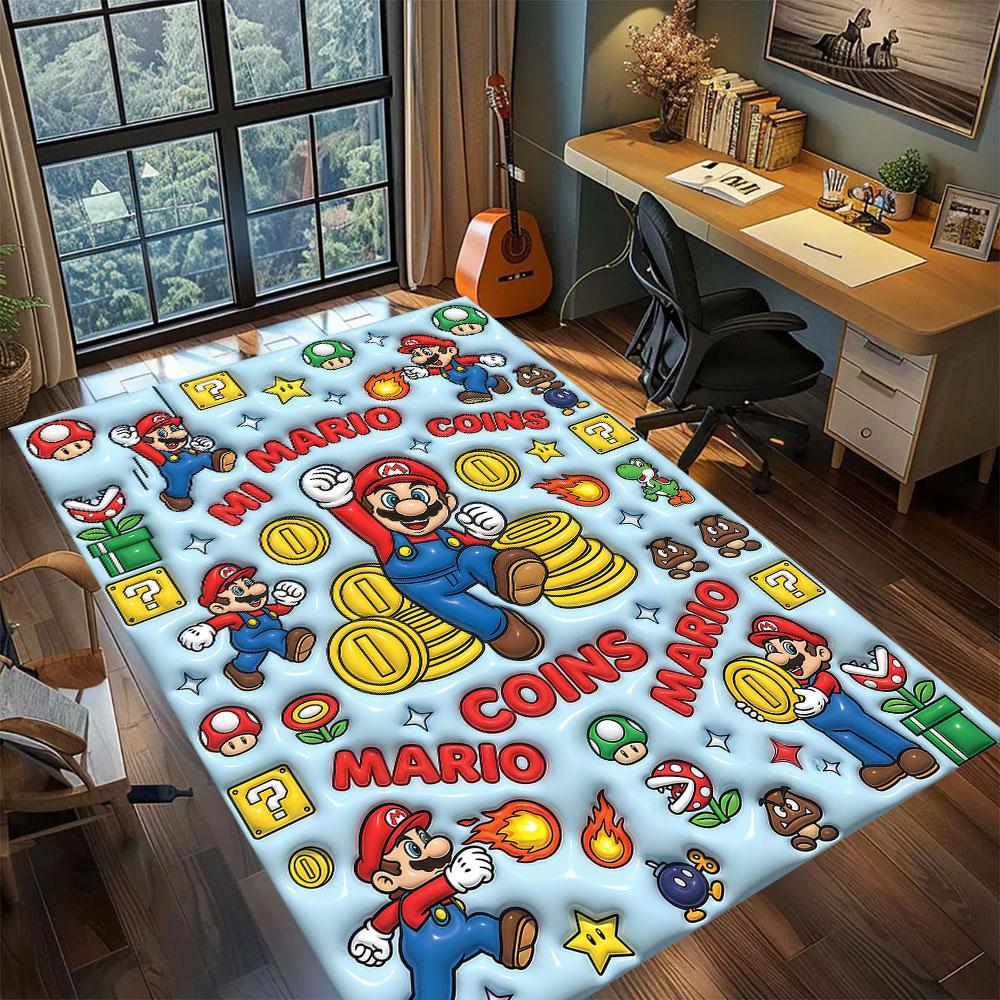 Mario anime character Carpet for Living Room Bedroom Home Decor Cool Movie Mat Play Floor Mat