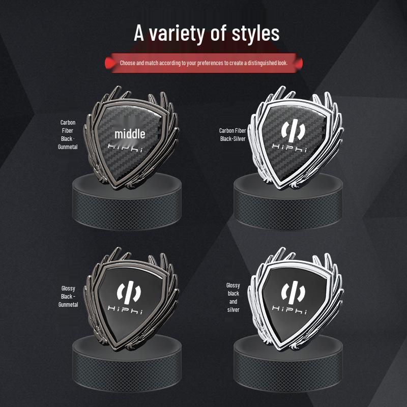 Металлический значок-крыло HiPhi X Y Z для кузова автомобиля, бокового окна или багажника