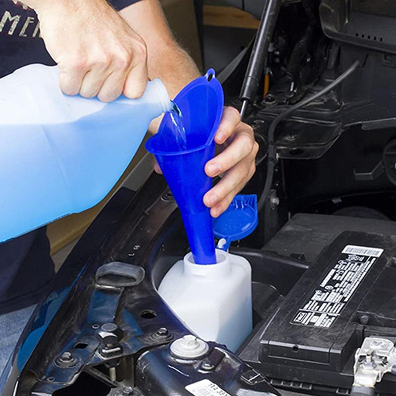 3pcs Motorcycle Long Stem Funnel Gasoline Oil Fuel Filling Tools Anti-splash Plastic Funnel Car Refueling Tools Auto Accessories