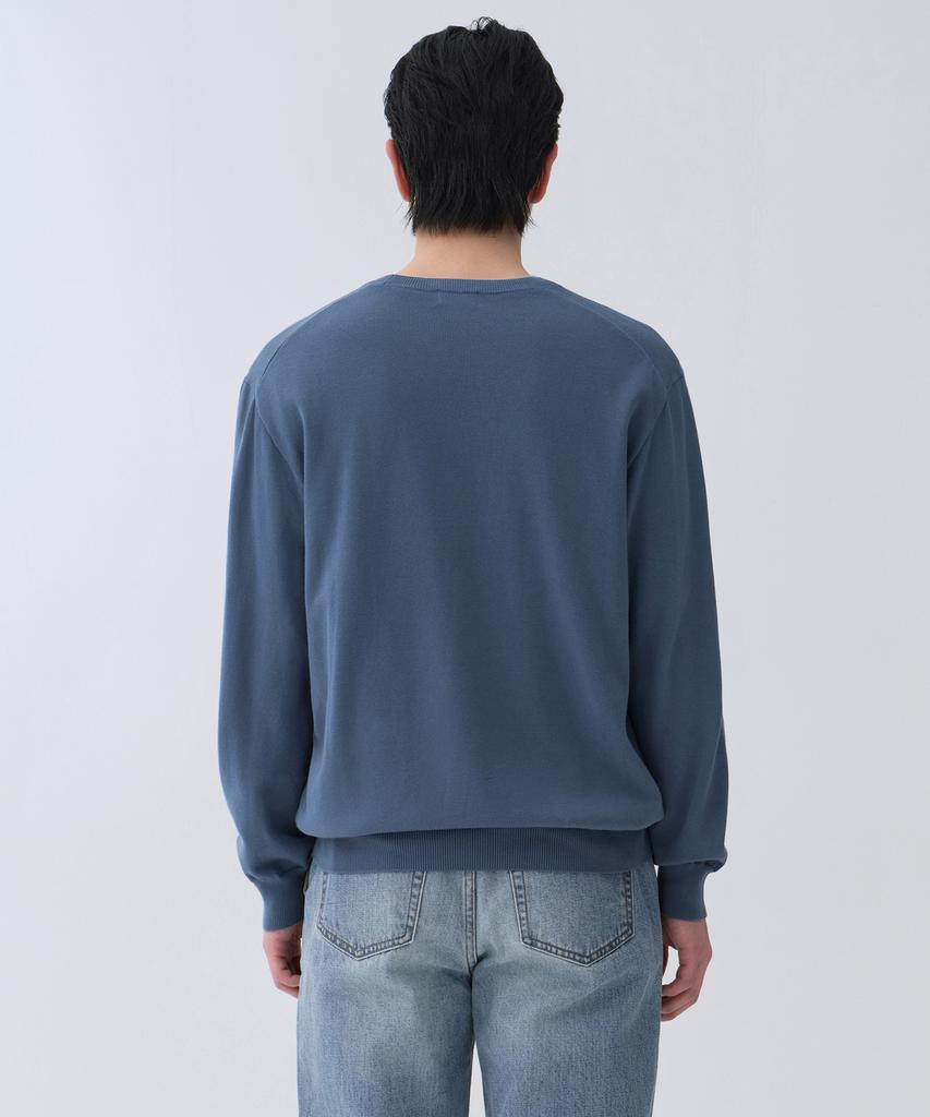 MUSINSA STANDARD Washable Supima Cotton Crew Neck Knit [Blue Grey]