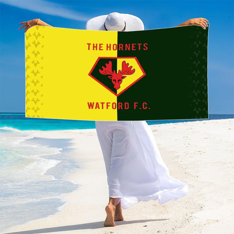 Watford Print Beach Towel, Large Soft Quick Dry Towel for Beach Camping Swimming