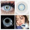 Eyeshare 2pcs Color Contact Lenses for Eyes YUCCA Blue Green Colored Lenses Yearly Cosmetic Contact Lens for Eyes Beauty Makeup