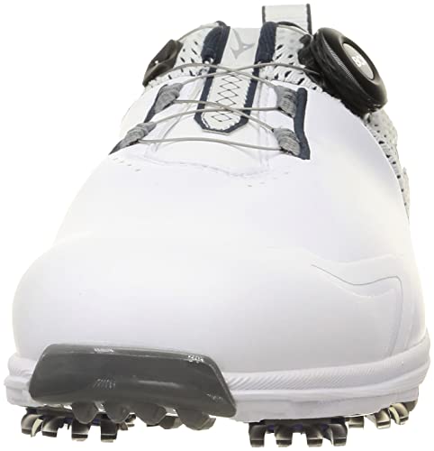 Mizuno Men's Wide Style SL Boa Golf Shoes, White/Navy, Size 26.5cm F