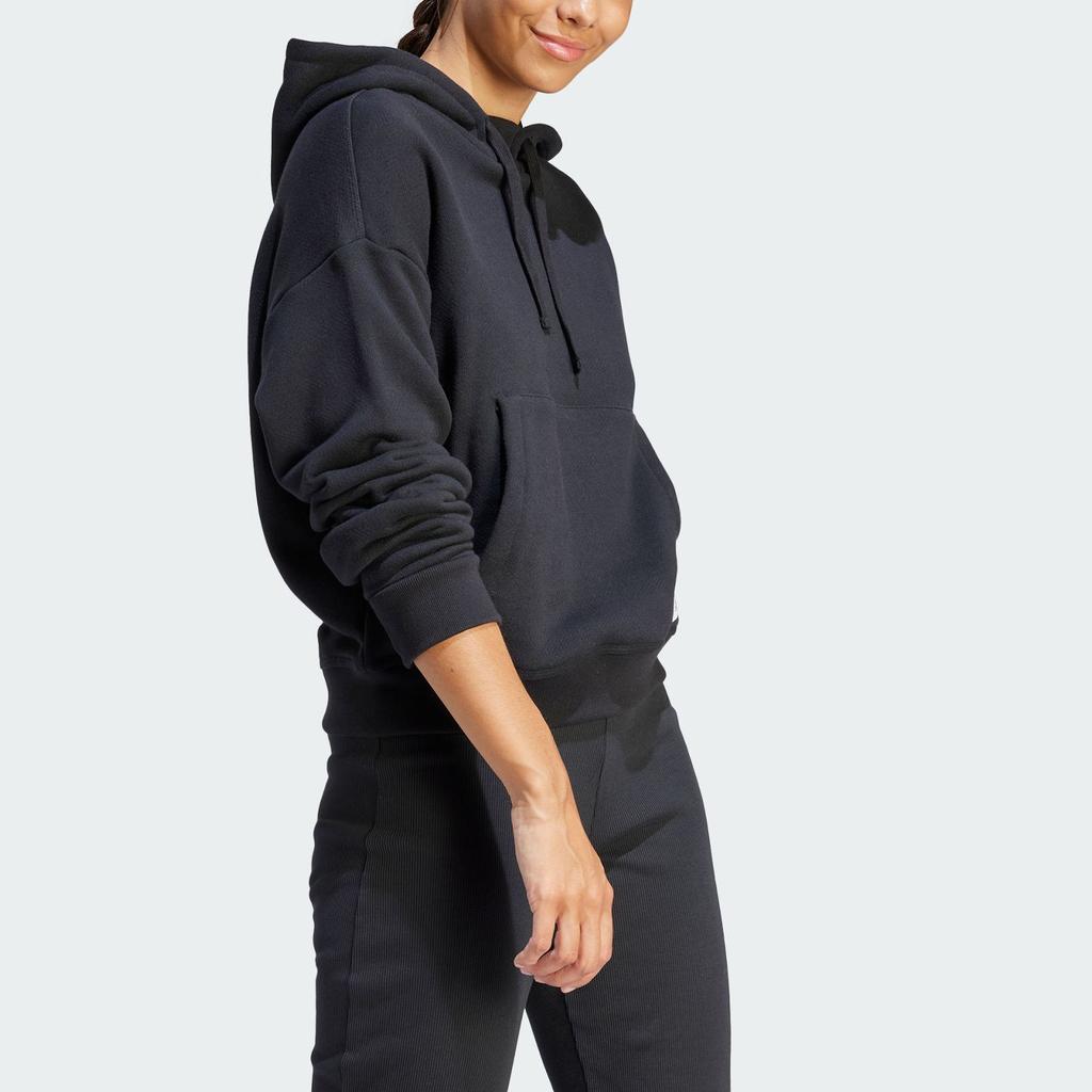 Adidas Solid Color Sports Casual Hoodie Women Hoodies Black IU3171