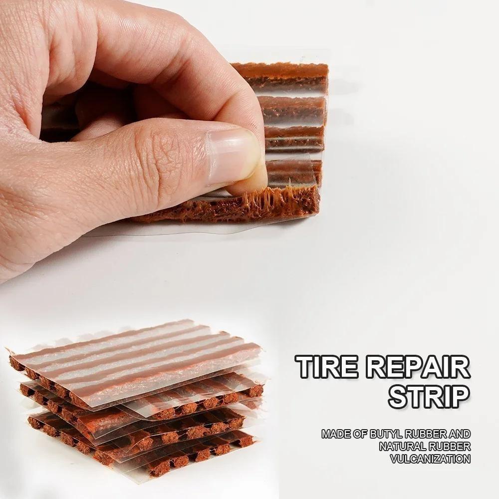 50 шт. полосок для ремонта шин, бескамерных шин, резиновых уплотнителей для ремонта проколов шин, резиновых полосок для ремонта автомобилей, мотоциклов, инструментов, аксессуаров