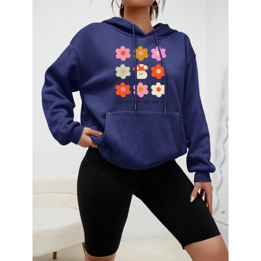 Focus On The Mushroom Aesthetic Print Hoody Creative Fashion Hoodie Casual New Sweatshirt Fleece Comfortable Female Clothing
