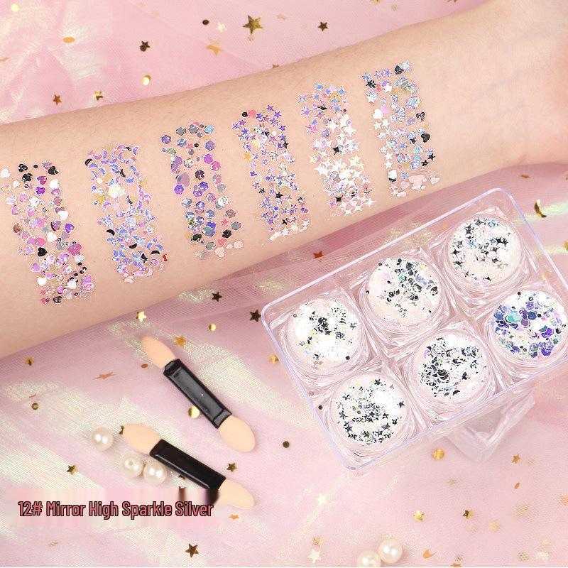 Палетка гелевых теней для век Star Glitter с кристальными блестками и патчами для век - Не требуется клей