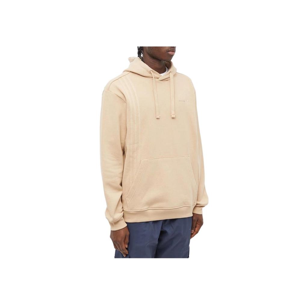 Adidas Оригинальная толстовка с капюшоном с вышитым логотипом и трилистником, бежевая, с завязками на талии, для мужчин IC8417