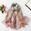 Women's Fashion Long Soft Flower Print Scarf Shawl Chiffon Scarves Beach Scarf