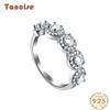 Tancise Women Classic 925 Sterling Silver Zircon Ring Ladies Jewelry Wedding Promise Party Gift