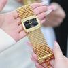 Yalalusi Повседневная Мода Женские Часы с Инкрустацией Алмазами Европейский Район Район Красоты Женские Часы IPG Настоящее Золото Вакуумное Покрытие