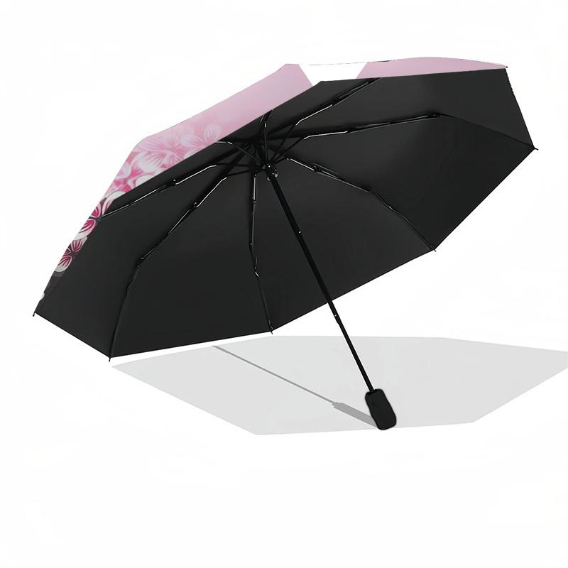 1pc Cherry Blossom Artwork Umbrella with Plastic Handle,Compact & Stylish,Suitable for All Seasons ptys26044