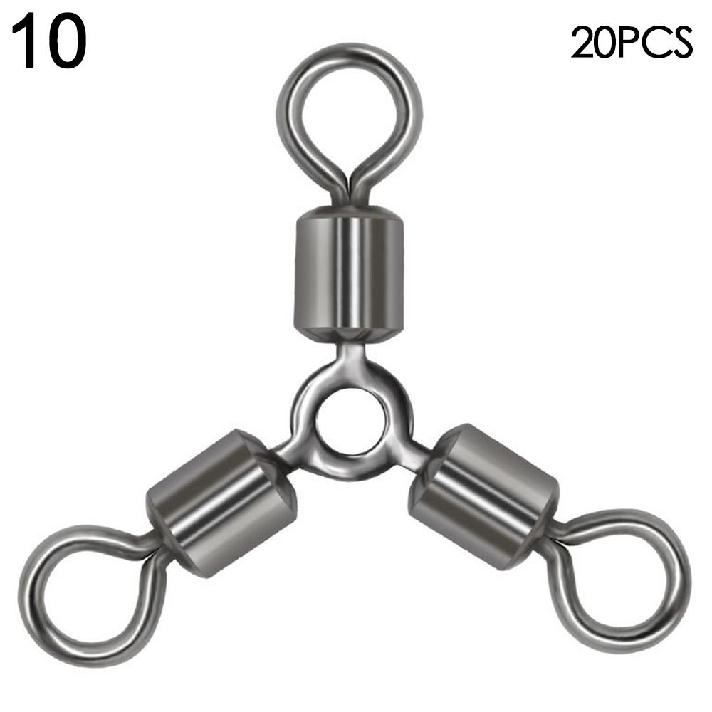 Hot High Quality Durable 3 way Bearing Fishing Rolling Swivels Connector Tackle Solid Rings