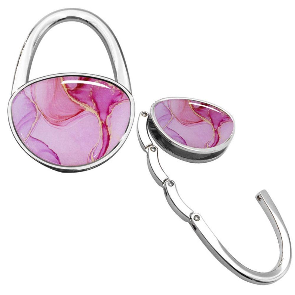 Модная сумка-крючок с мраморной текстурой, овальный, без сверления, вешалка-держатель для сумок, портативный, складной, крючок на край стола, под стол