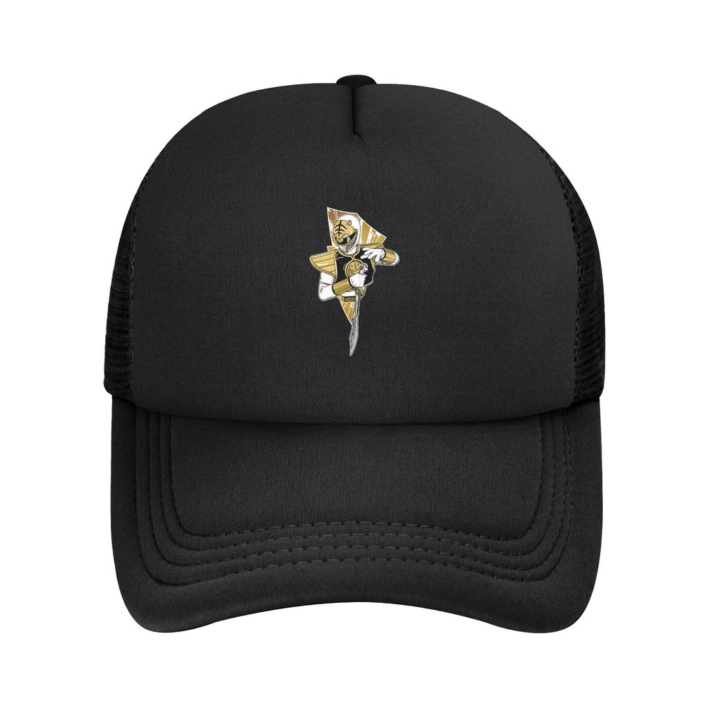 White Tiger Power Rangers Trucker Hat Adult Vintage Mesh Baseball Cap Polyester Breathable Sports Cap