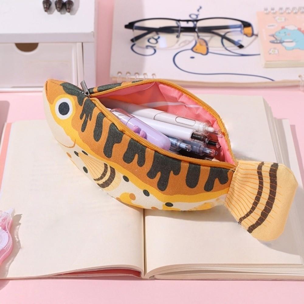Pufferfish Fish Pencil Case Deep-Sea Fish Marine Organism Pencil Pouch  Office