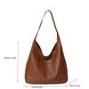Solid Color Bucket Shoulder Bag Large Capacity Women Handbag Elegant PU Leather Tote Bag  Commute