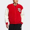 Adidas Нео флисовая бейсбольная куртка с буквенным принтом, унисекс, верхняя одежда, красный IA6902