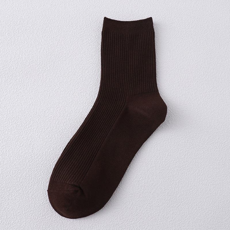 Autumn and Winter Women Pure Color Socks Casual Cotton Breathable Fashion Sports Sock