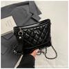 2025 New Small Fragrance Style One-shoulder Cross-body Bag Fashion Diamond Check Chain Bucket Bag Women's Trendy Commuting High-end Sense Women's Bag