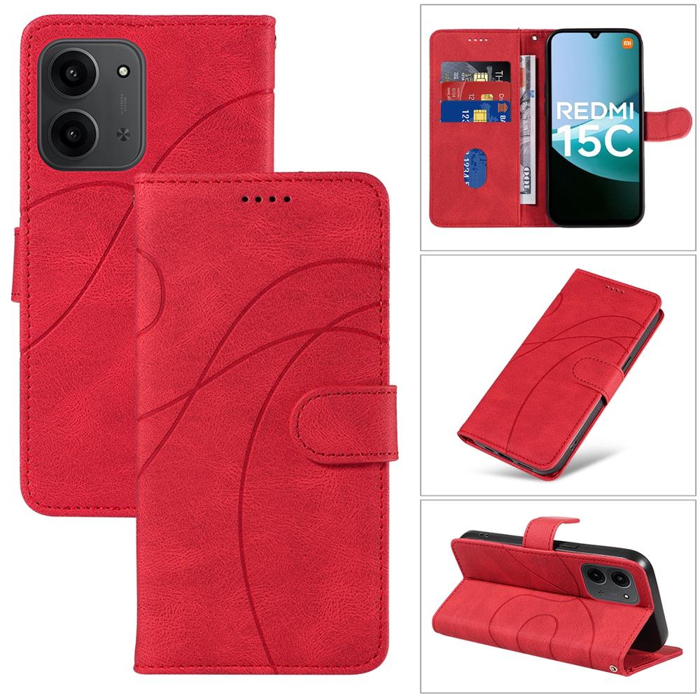 Магнитный кожаный чехол-кошелек для Redmi 15 15C 14C 13C 13 12 11A 10 10A 10C 9A 9C Prime A5 A3 A1 Plus 4G 5G K70 Чехол с линией изгиба