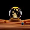 Музыкальная шкатулка с кристаллами и собачкой подсолнуха: 3D Стерео Лазерная Гравировка с Теплым Ночным Светом