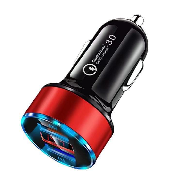Автомобильное зарядное устройство с двумя USB и быстрой зарядкой с PD и цифровым дисплеем