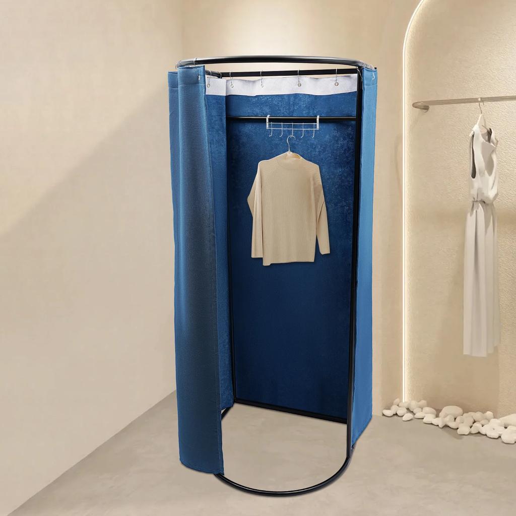 Портативная примерочная с занавеской - Льняная фланелевая ткань примерочная для магазина одежды и дома - Отдельно стоящая кабинка для переодевания