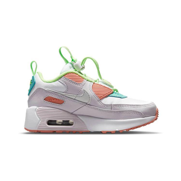 Nike Детские кроссовки Air Max 90 Toggle PS White Crimson Bliss Светло-фиолетовый металлик-платиновый CV0064-102