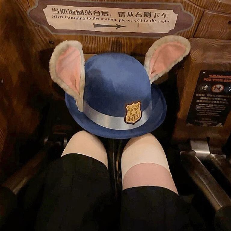 Шляпа Джуди, шляпа-котелок кролика, шляпа полицейского из «Зверополиса», шляпа Джуди, детский головной убор, повязка на голову для взрослых, шляпа