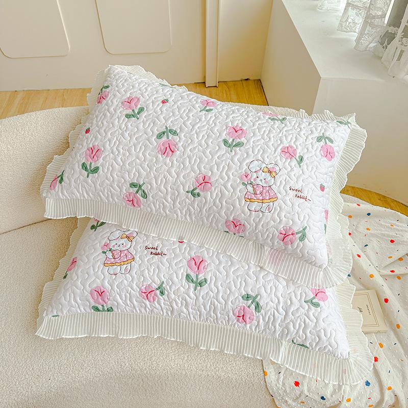 Новый комплект из трех предметов с жемчужным хлопковым покрывалом Fairy с стиркой в ​​пресной воде и хлопковым кружевным покрывалом