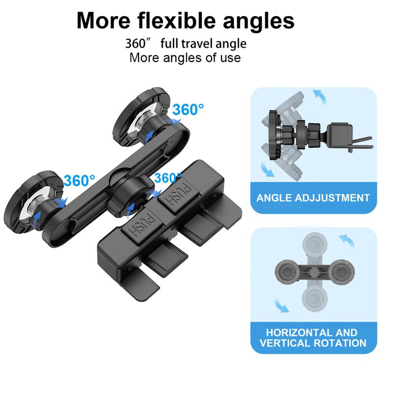 Dual Phone Magnetic Car Mount CD Slot Holder Auto Interior Stand for Apple IPhone Samsung Galaxy GPS Navigation Secure Calling