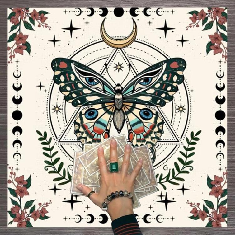 Tapestry Butterfly Moon Phases Tablecloth Bedroom Decorative Background Cloth