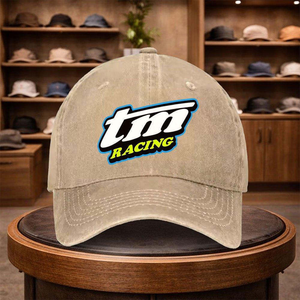 A TM Racing Printed Baseball Cap a Casual Duckbill Hat Stylish And Adjustable for Outdoor Use Suitable for Travel And Beach V