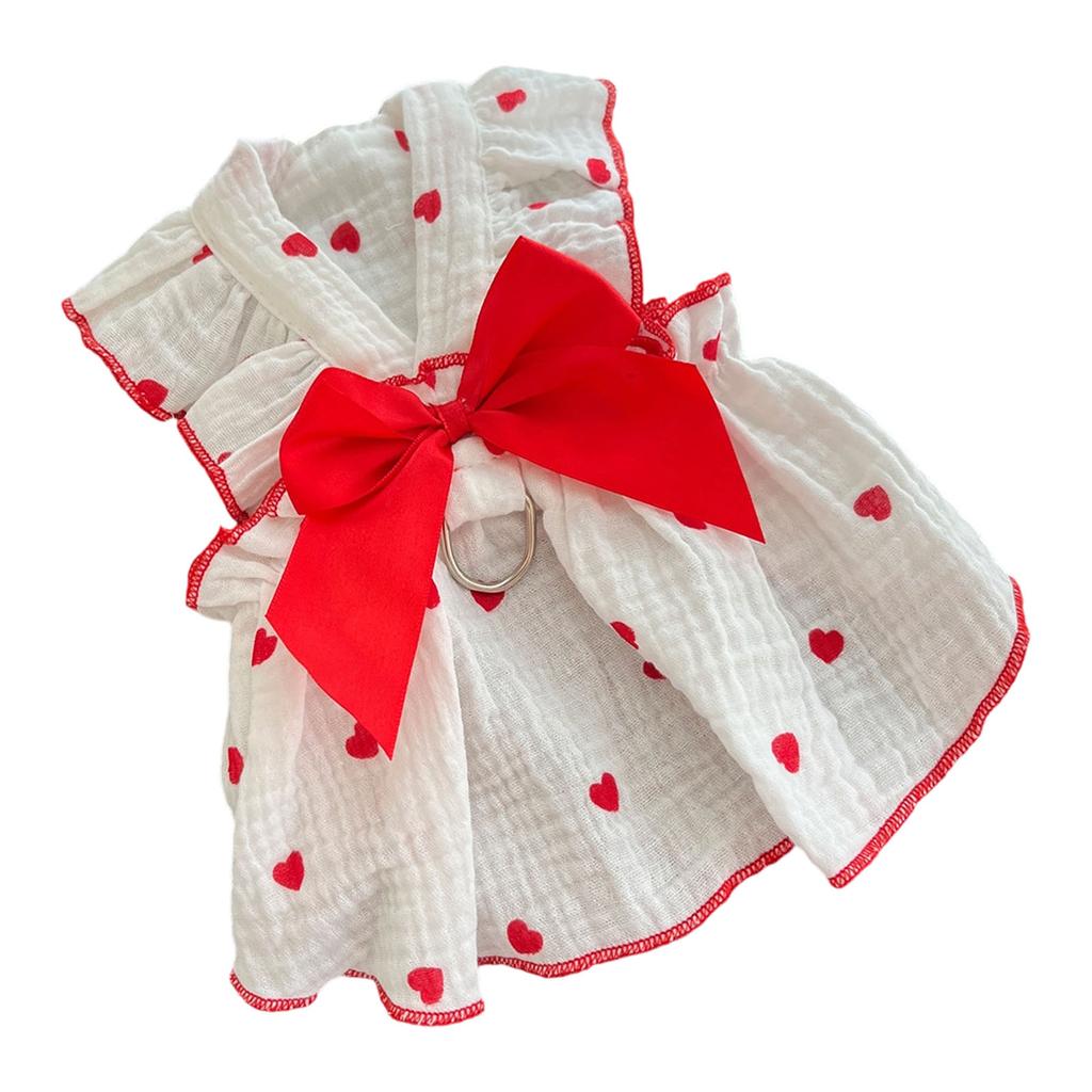 Dog Spring Bowknot Dress T-Shirt Princess Pullover Clothing Apparel Cute Apparel for Spring and Summer