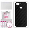apgo Protective Skin Sticker for the Back Compatible with Xiaomi Redmi 6, Wrap Film, Foil, Vinyl - Pattern Carbon Black
