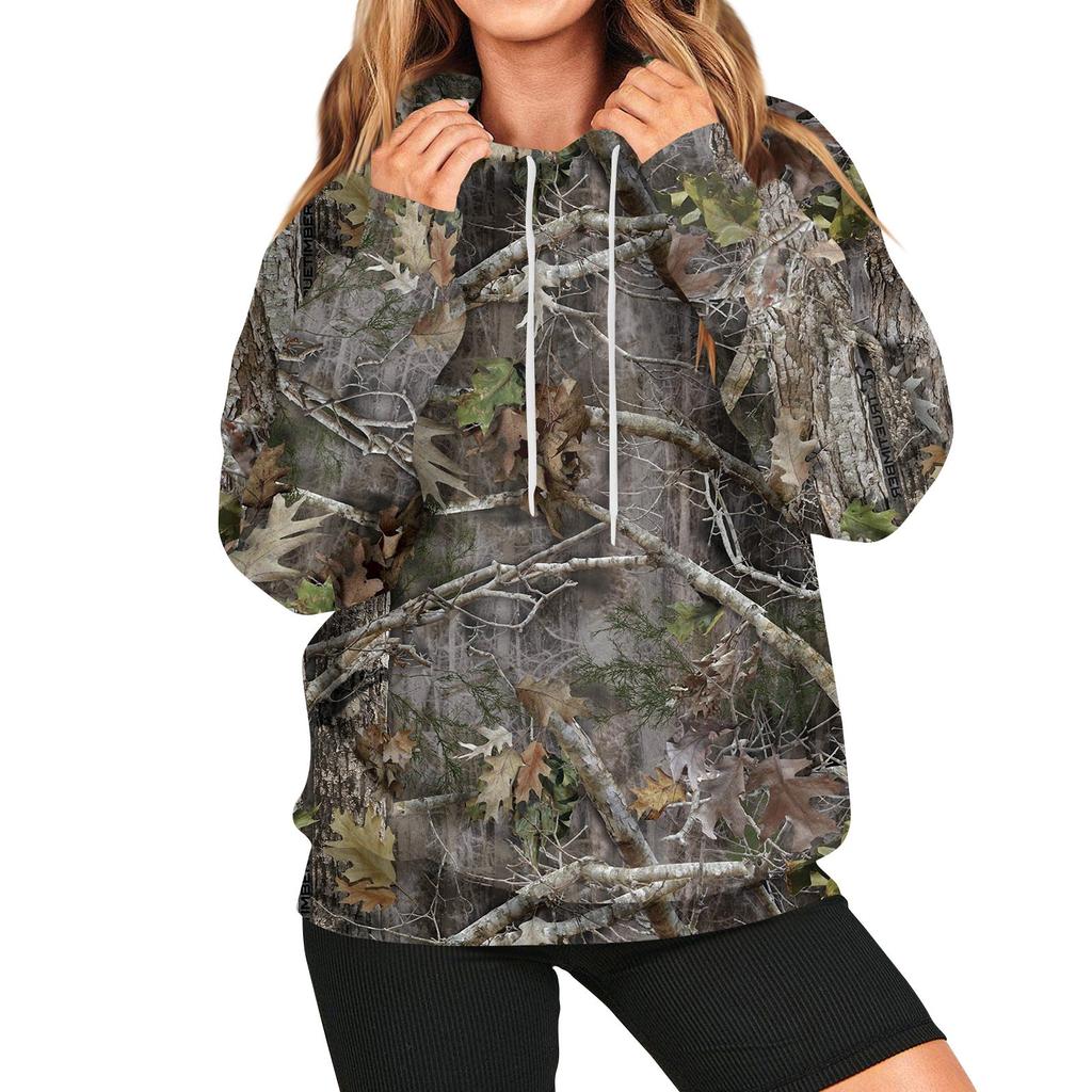 Женская мода повседневная универсальная повседневная толстовка с рисунком повседневная с длинным рукавом уличная камуфляжная толстовка с длинным рукавом с принтом