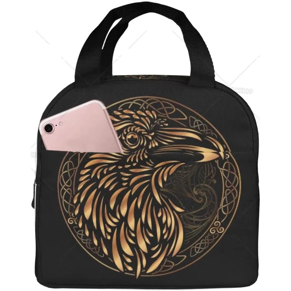 Mandala Boho Crescent Moon Sun Dreamcatcher Lunch Bag Waterproof Portable Tote Bag for Fashion Lunch Box with Zip Closure