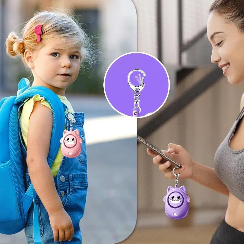 Милый котик персональная сигнализация самозащиты с фонариком 130 дБ сирена самозащиты сигнализация безопасности для улицы женщины девушки персональная брелок-сигнализация