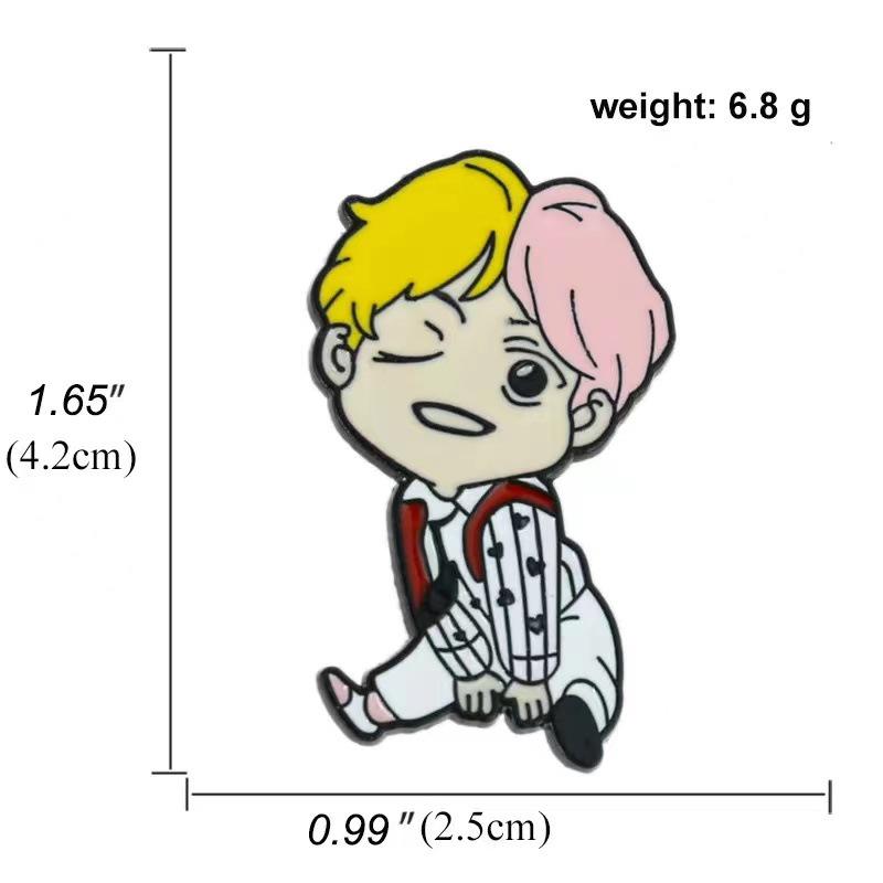 Японская мультяшная брошь с капельным маслом: Модный металлический значок для одежды и сумок
