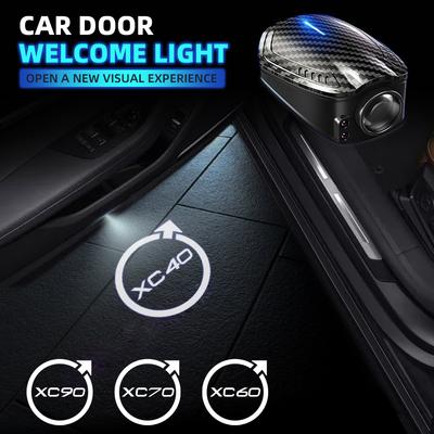 2 шт. USB-перезаряжаемые Для Volvo XC60 XC90 XC40 XC70 Логотип R Design Автомобильная дверь HD LED Лампы Проектор Приветственные Осветители