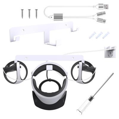 Stable VR Headset Wall Mount for PS VR2 Headset Storage Rack Controller Display Holder Anti-slip & Safety Holders