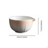 Ceramic Green Tea Bowl 500ml 14x12.6x7.2cm Lightweight for Friends Lovers Multifunctional