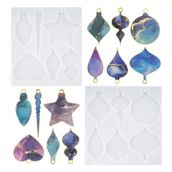 2 шт., рождественские формы из смолы, богатые узоры, недеформирующиеся, легко снимаются, создают потрясающие украшения, подарки, рождественские формы для подвесок, сделай сам, поделки из смолы