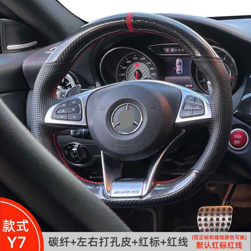 Оплетка на руль автомобиля из черной замши и кожи для Mercedes-Benz A 45 AMG C 43 63 CLA 45 CLS 63 AMG E 43 63 2015-2018