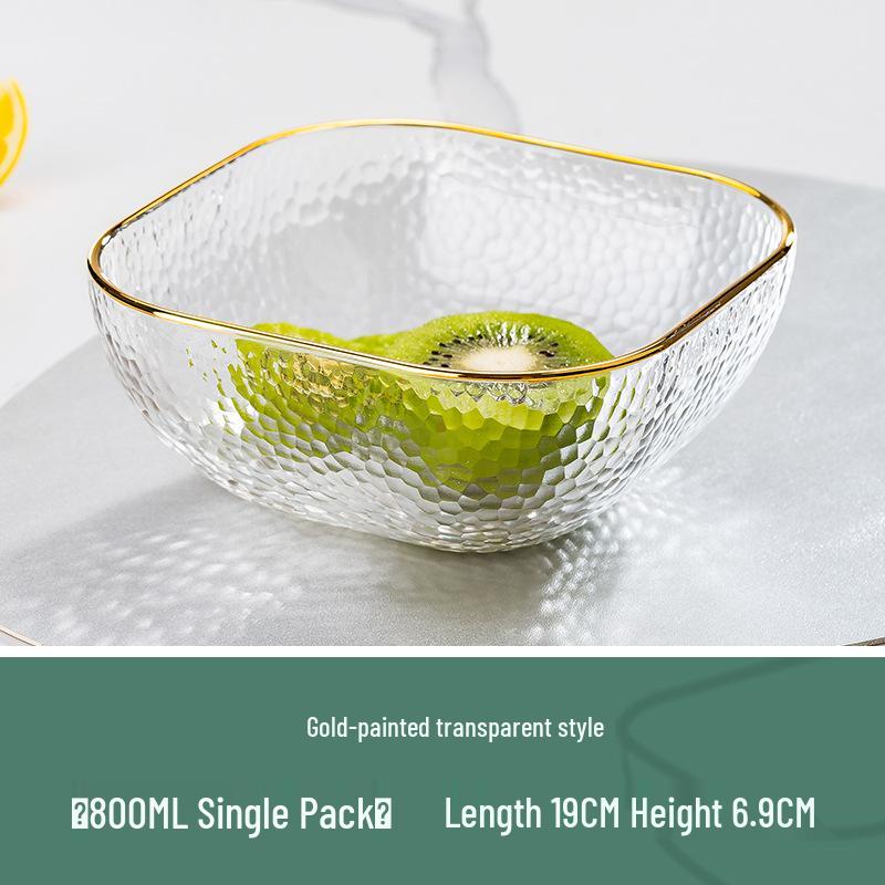 Квадратный салатник из кованого стекла для фруктов, десертов и хранения - Элегантная домашняя посуда